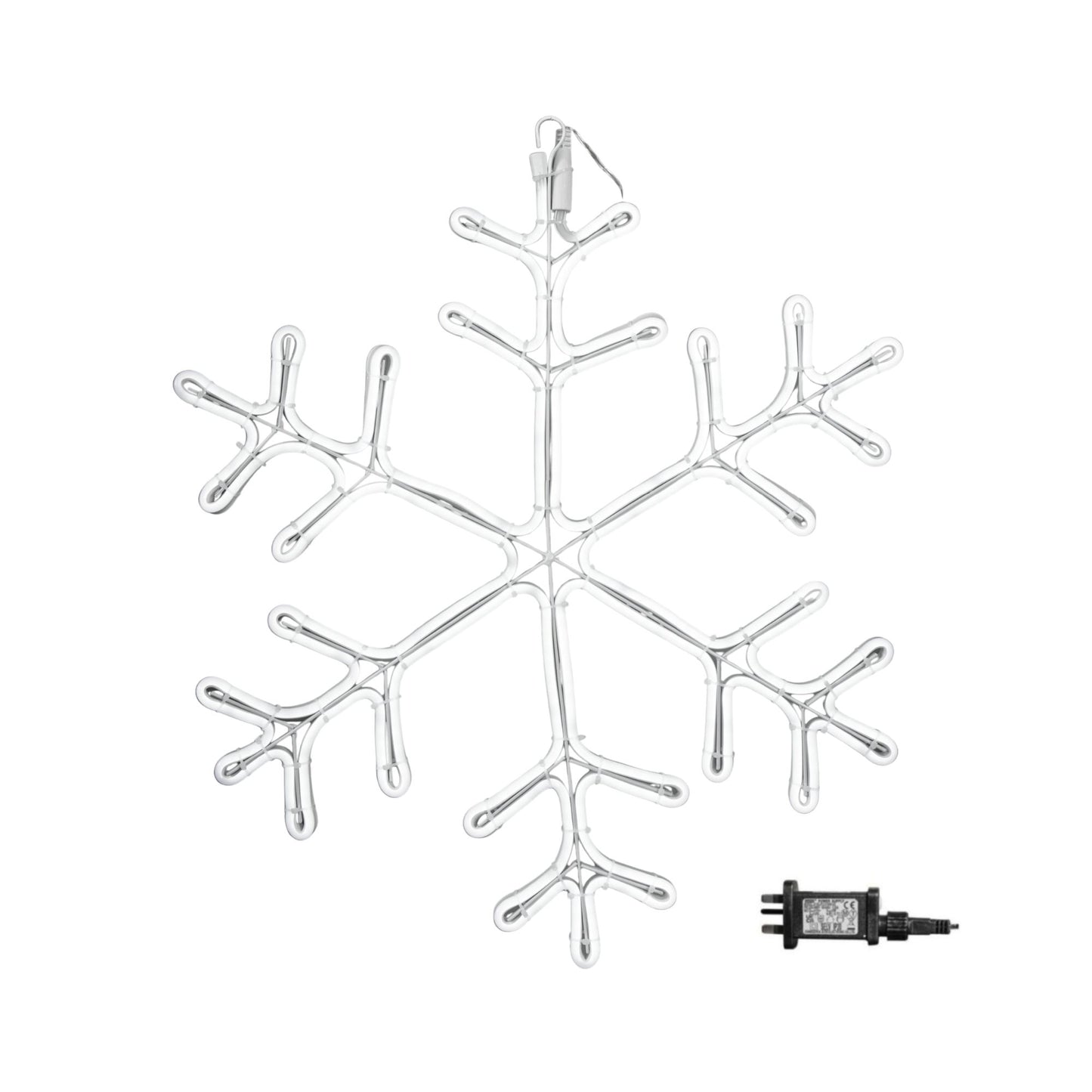 59cm x 56cm Light up Neon Flex Christmas Snowflake with Blue & White LEDs
