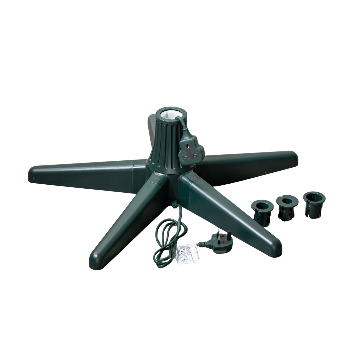 20cm x 65cm Green Rotating Christmas Tree Stand for 2.4m Max Tree Height