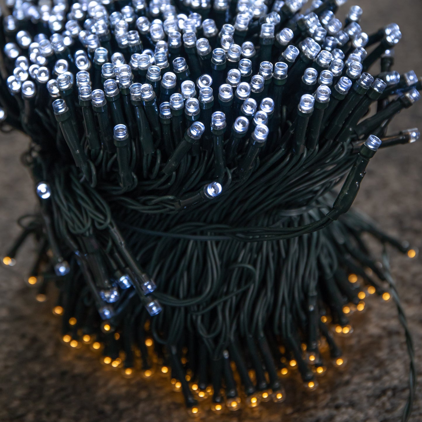 60m Battery Operated Multi-Action Christmas String Lights with 600 Cool & Warm White LEDs