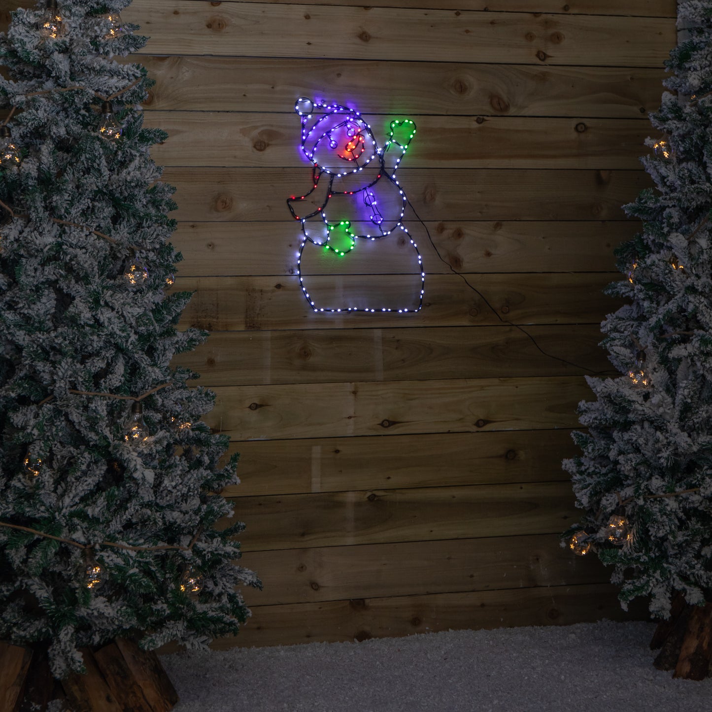 60cm x 38cm Light up FlexiBrights Christmas Snowman with 177 Multi-Coloured LEDs