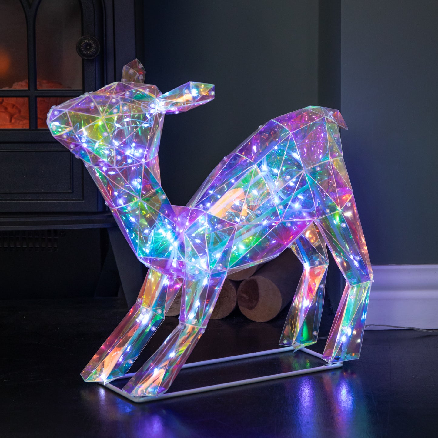 Factory Seconds: 40cm Light up Iridescent DreamLights Christmas Fawn with 100 White LEDs