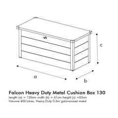 Falcon 400L Heavy Duty Garden Patio Storage Box with Lockable Lid in Dark Grey
