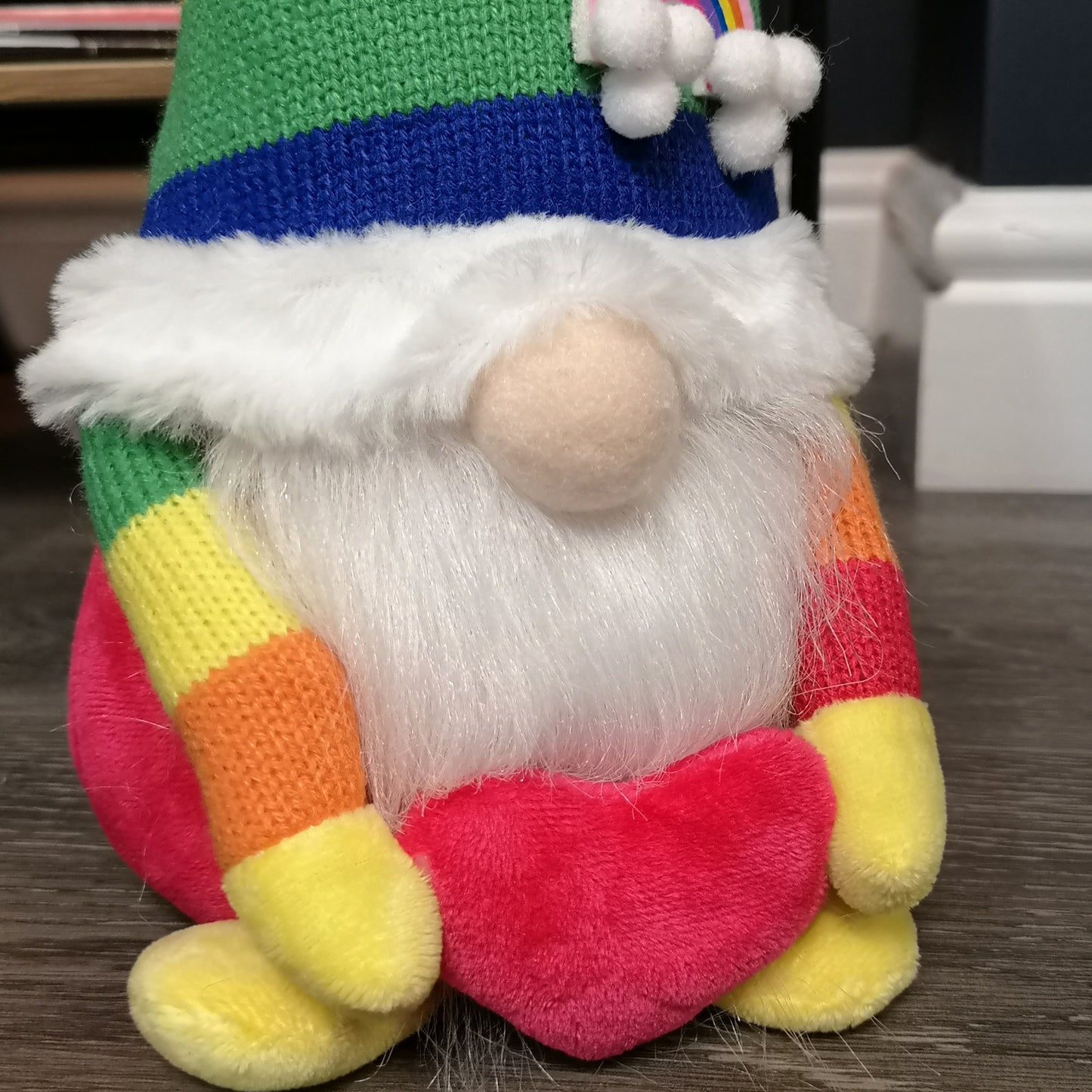 39cm Sitting Plush Rainbow Christmas Gonk Decoration