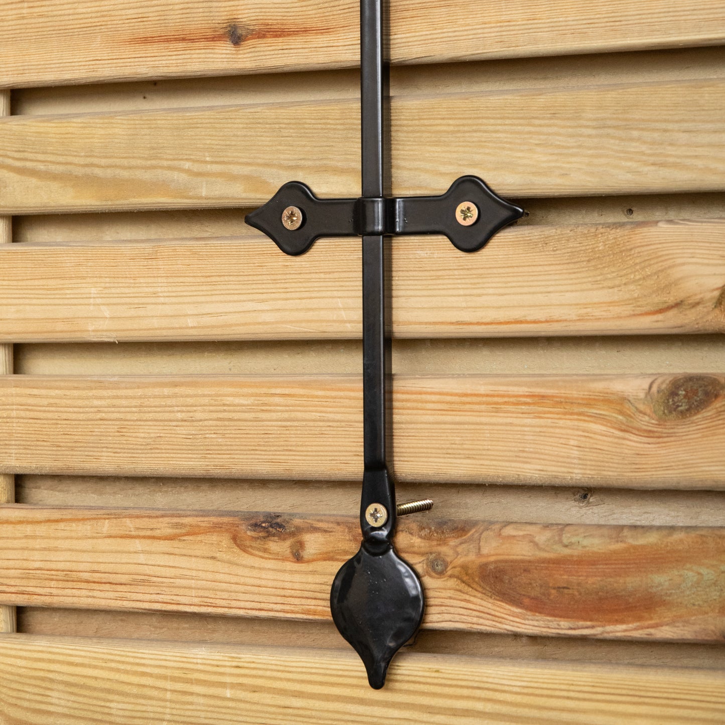 38cm Black Handcrafted Metal Garden Wall Bracket Hook for Hanging Baskets