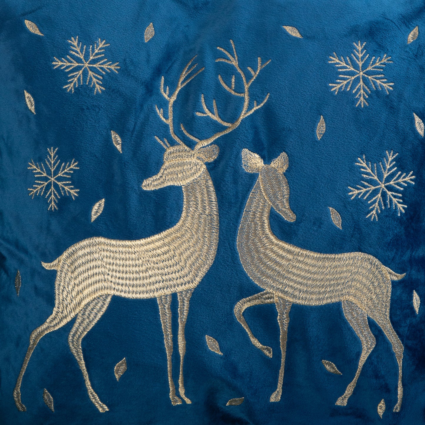 45 x 45cm Soft Fabric Christmas Reindeer Chair Cushion in Sapphire Blue