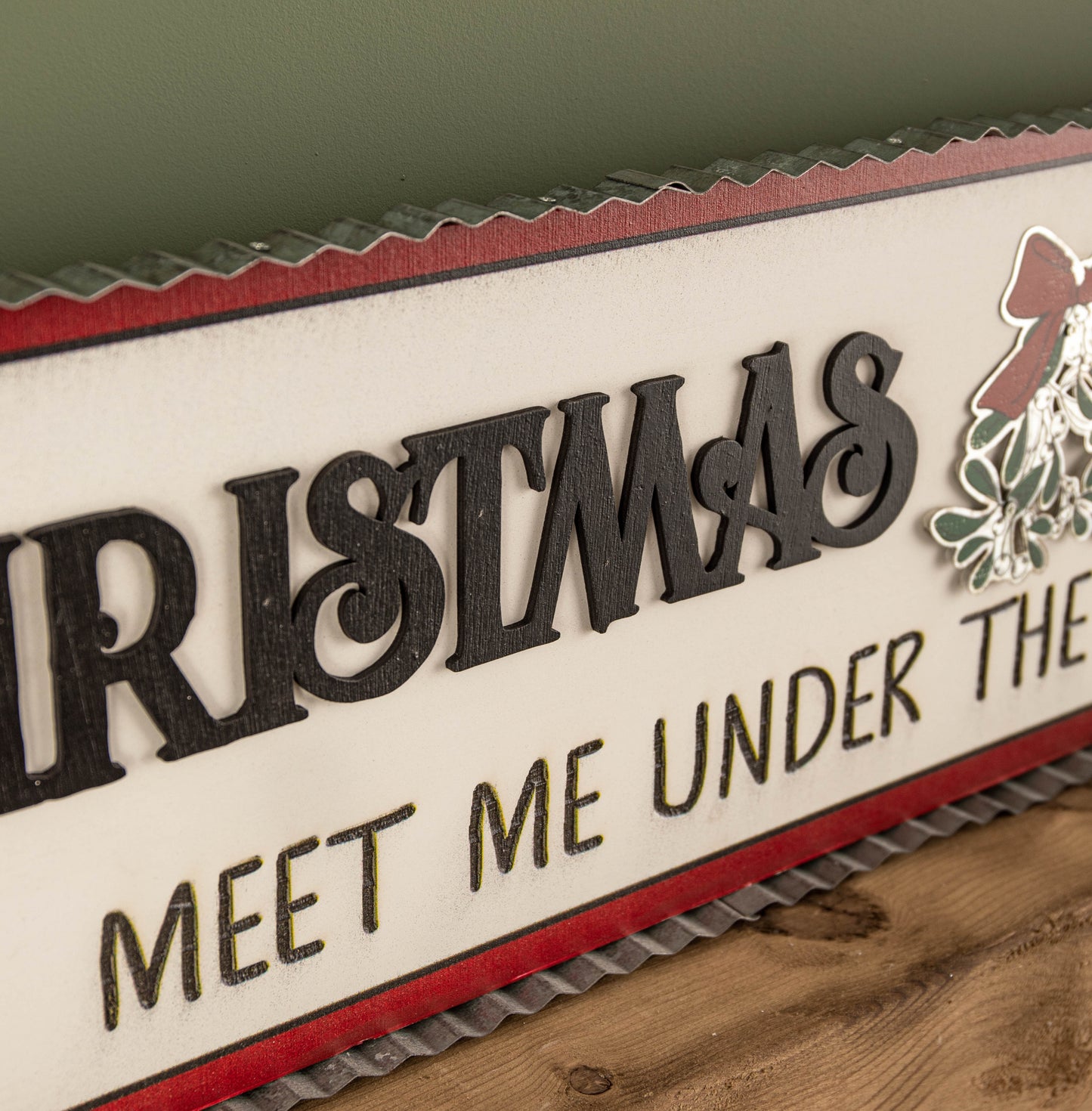 82cm White Wooden Christmas Market Hanging Sign