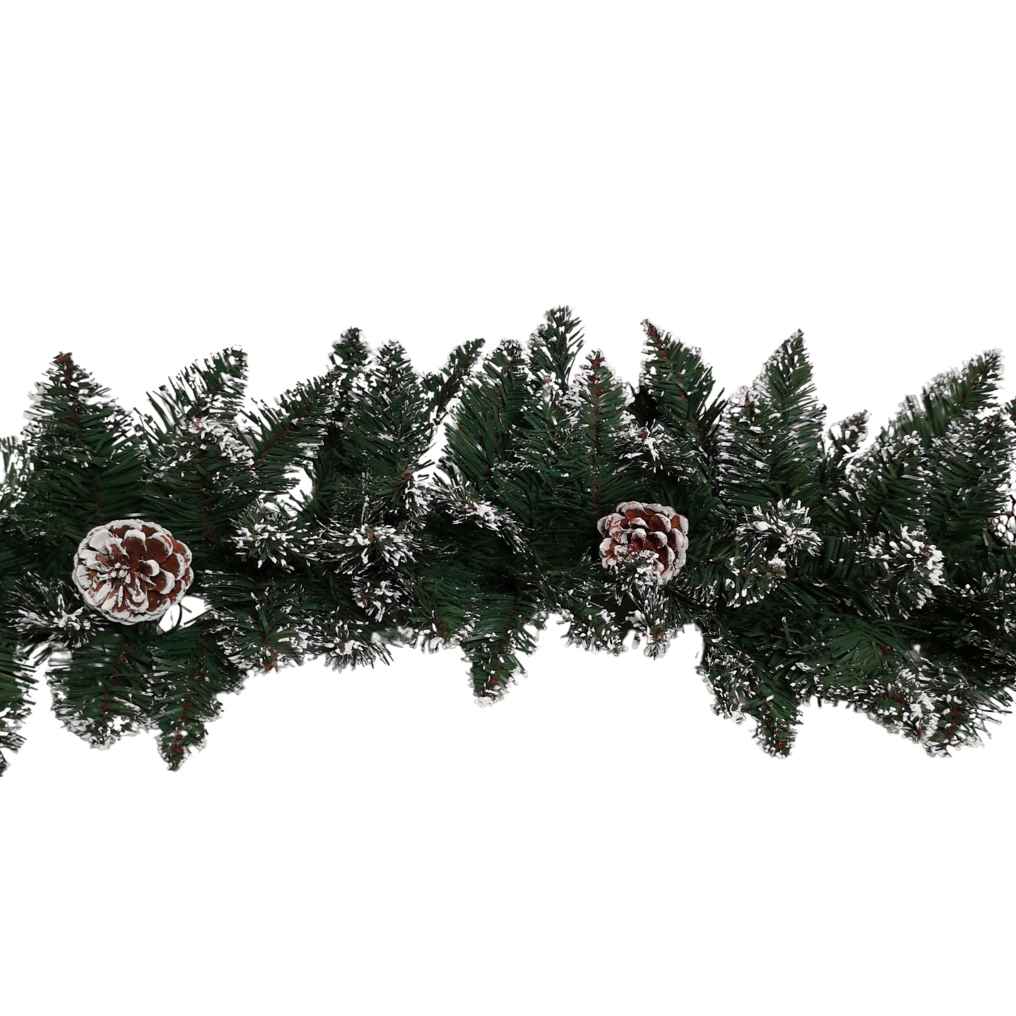 Premier Christmas Rocky Mountain Garland 2.7m  Snow Flocked with Cones