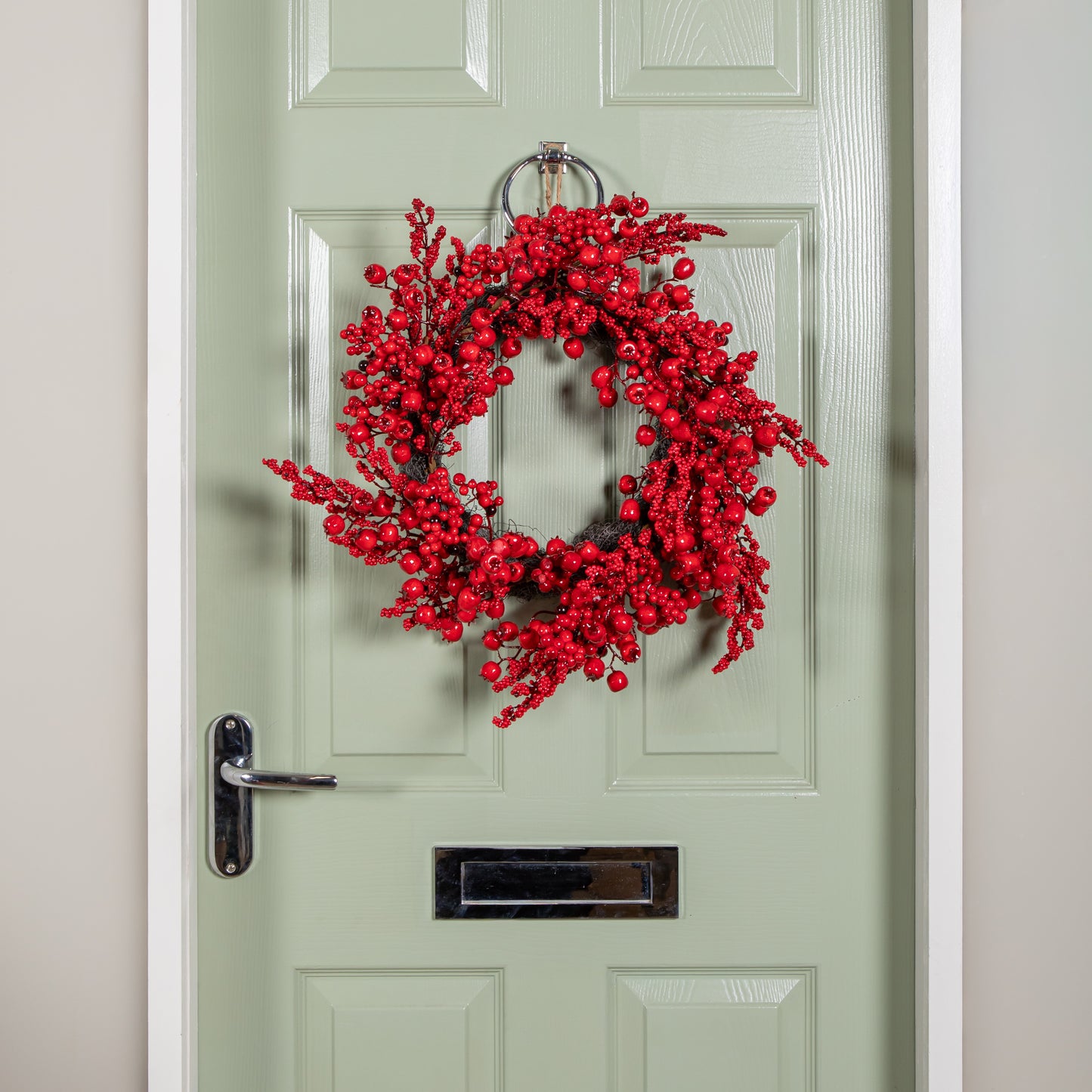 60cm Hanging Red Berry Burst Christmas Wreath