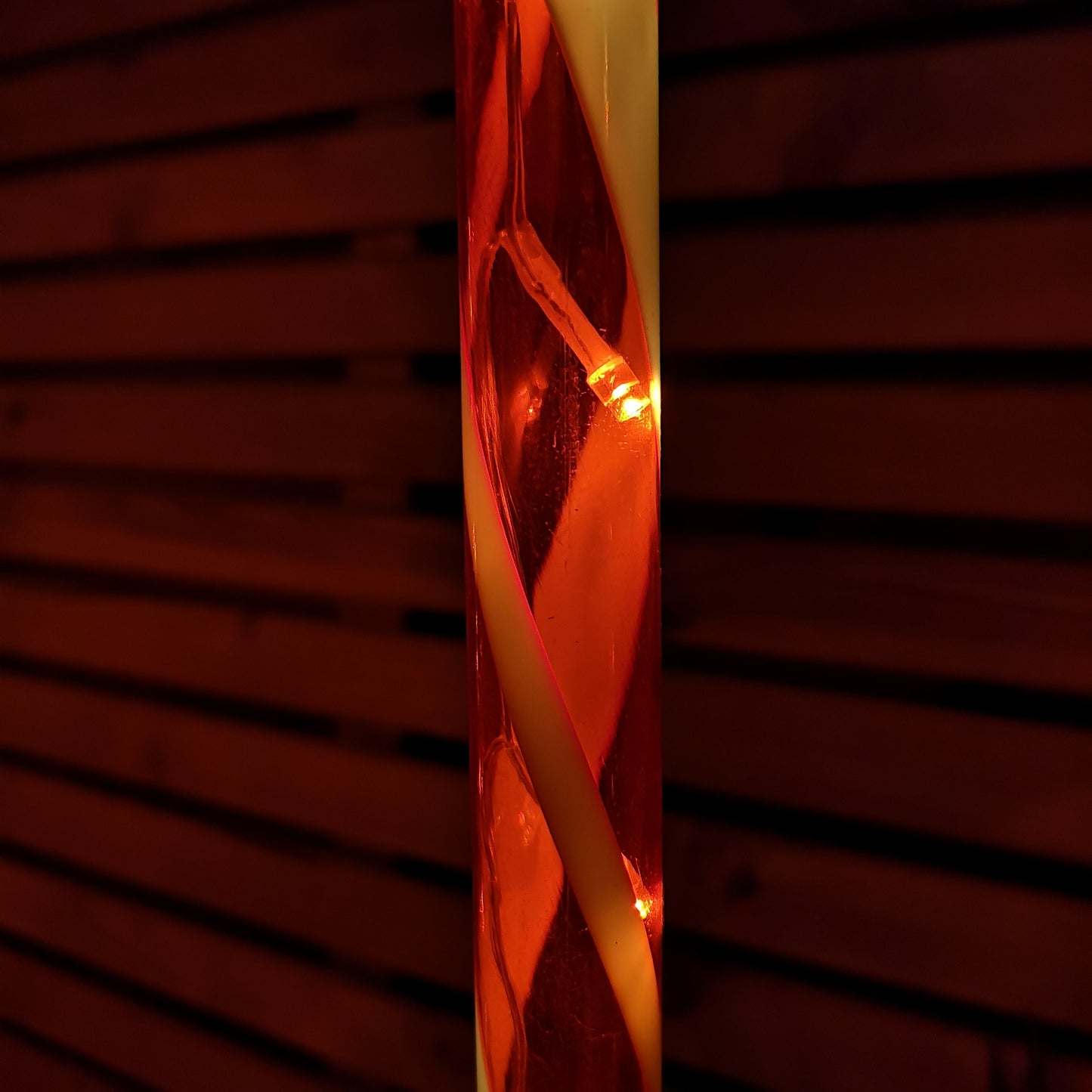 Set of 4 Large Light up Red & White Stripe Christmas Candy Cane Garden Stakes with LEDs