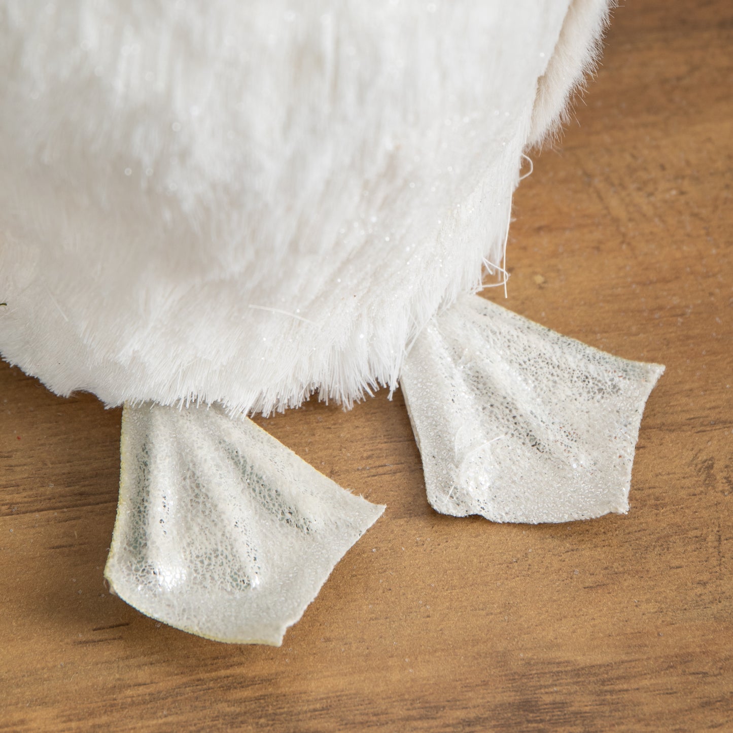 33cm Indoor Standing White Bristle Penguin Christmas Decoration