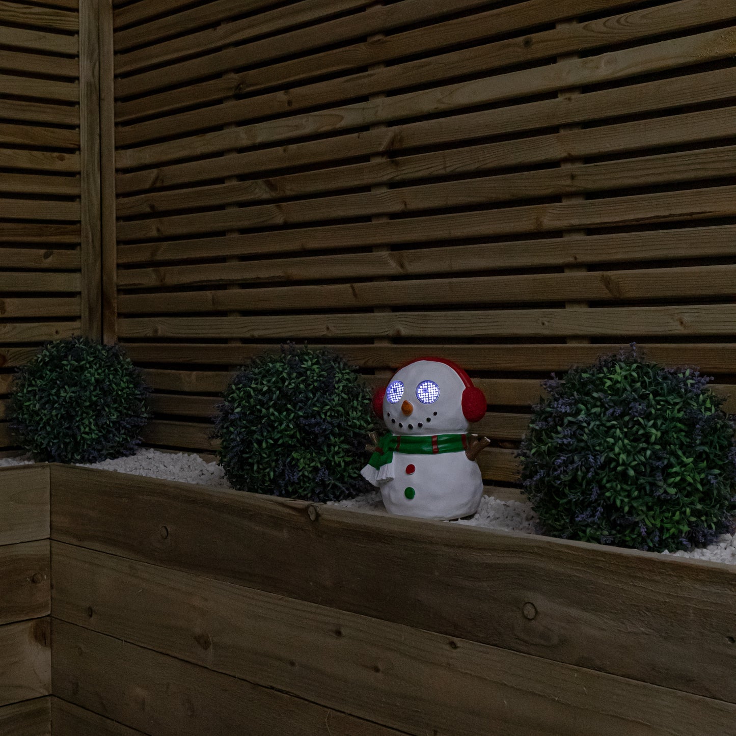 25cm Battery Operated Outdoor Blinkin' Frosty Snowman Christmas with White LEDs & Timer Function