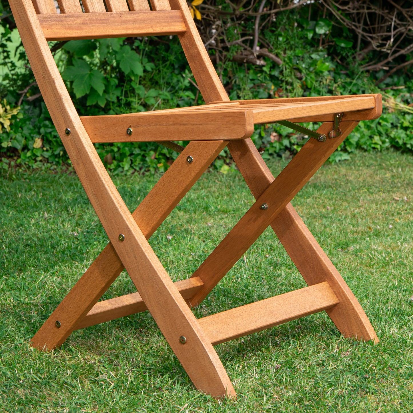 Set of 2 Bowness Outdoor Garden Patio Wooden Slatted Folding Chairs