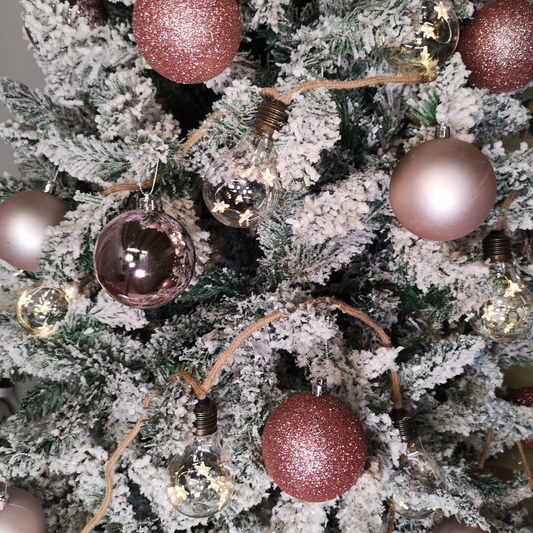 Box of 24 8cm Assorted Pink Shiny, Matte and Glitter Design Shatterproof Christmas Bauble Decorations