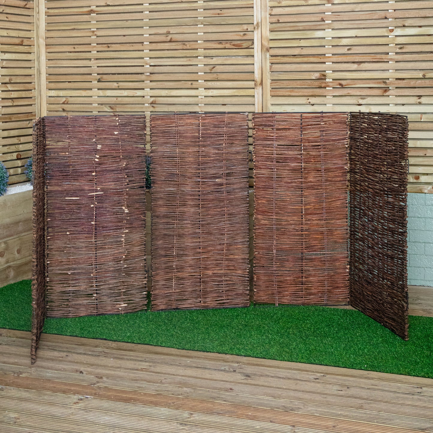 1.16m x 1.83m Triple Garden Patio Willow Wheelie Bin Screen Hideaway