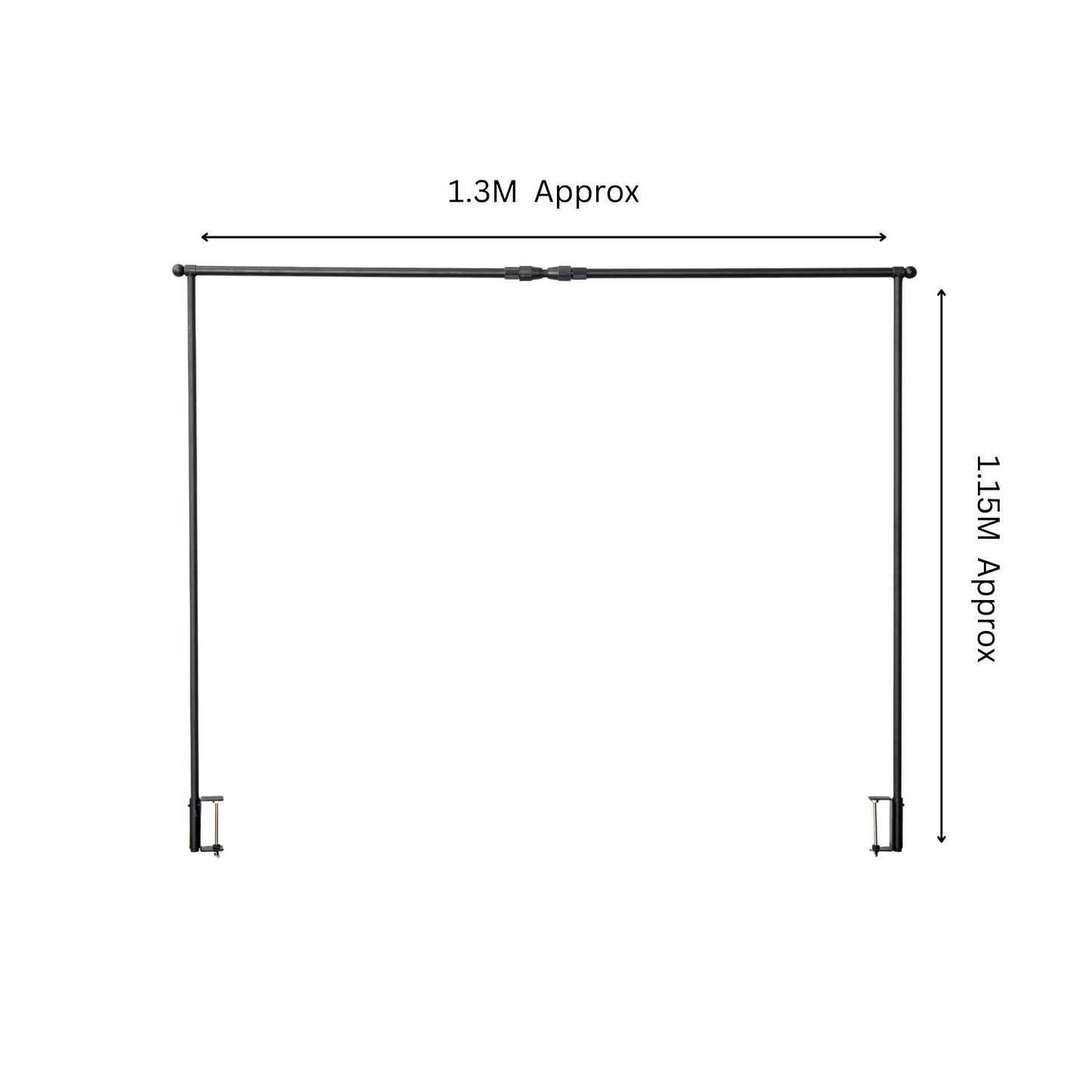 1.95m Black Metal Extendable Christmas Table Display Pole with Adjustable Sizes