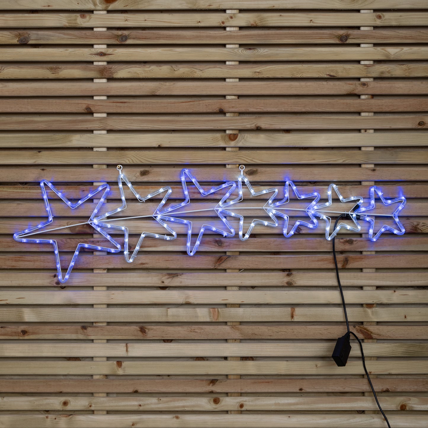 Factory Seconds: 1.2m LED Rope Light 7 Star Silhouette Christmas Decoration in Cool White & Blue