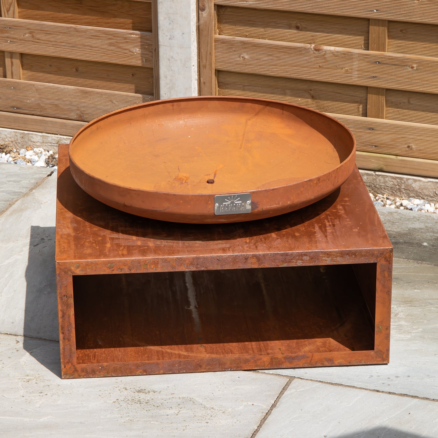 37cm Tierra Outdoor Steel Firebowl and Log Store