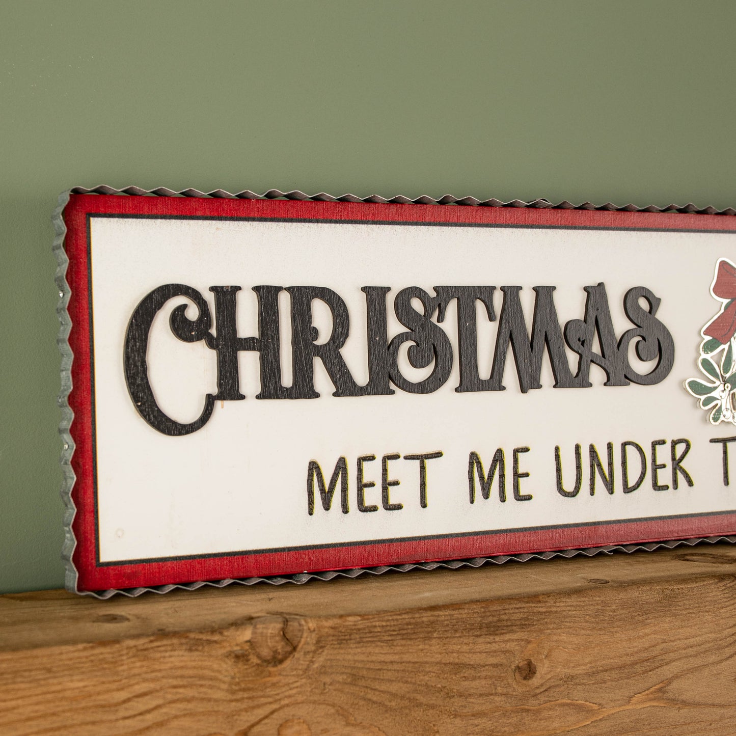 82cm White Wooden Christmas Market Hanging Sign