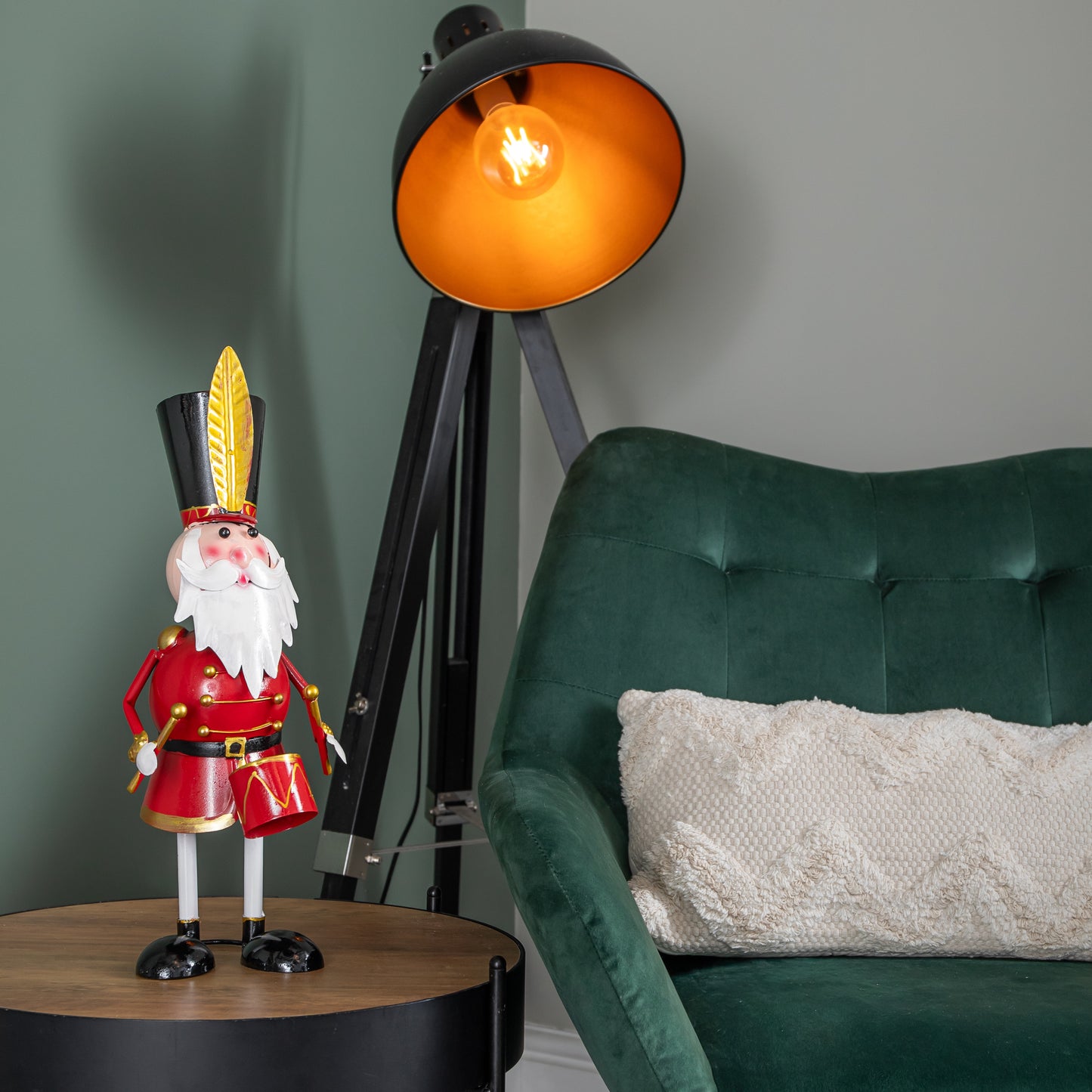 44cm Hand Painted Metal Christmas Captain Santa Decoration