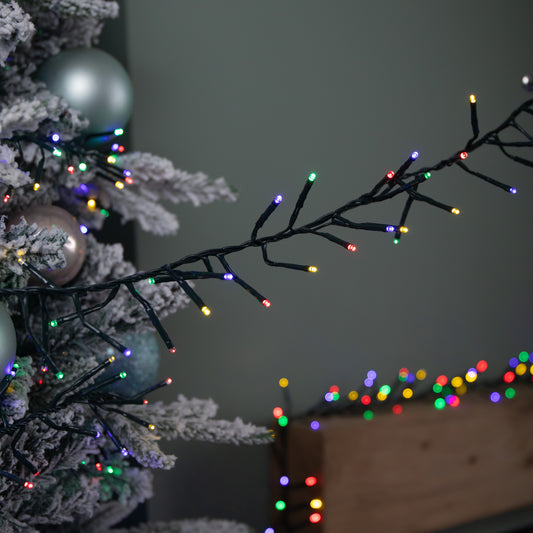 62.5m 5000 Multi-Coloured LEDs Indoor Outdoor Cluster Christmas Lights with Timer