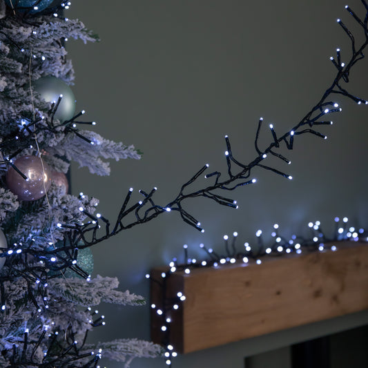 62.5m 5000 White LEDs Indoor Outdoor Cluster Christmas Lights with Timer