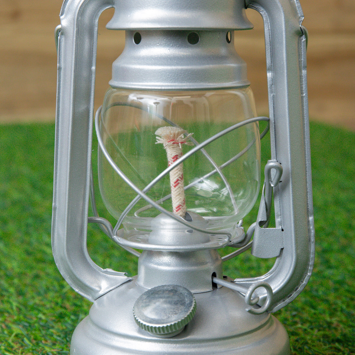 10" Paraffin Hurricane Camping Lantern Light - Silver