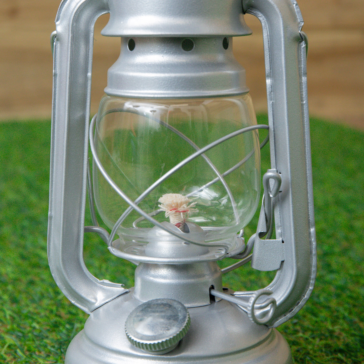 10" Paraffin Hurricane Camping Lantern Light - Silver