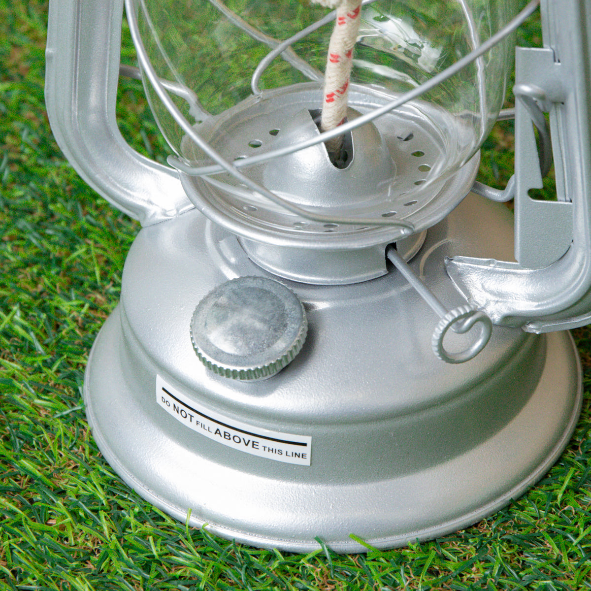12" Paraffin Hurricane Camping Lantern Light - Silver