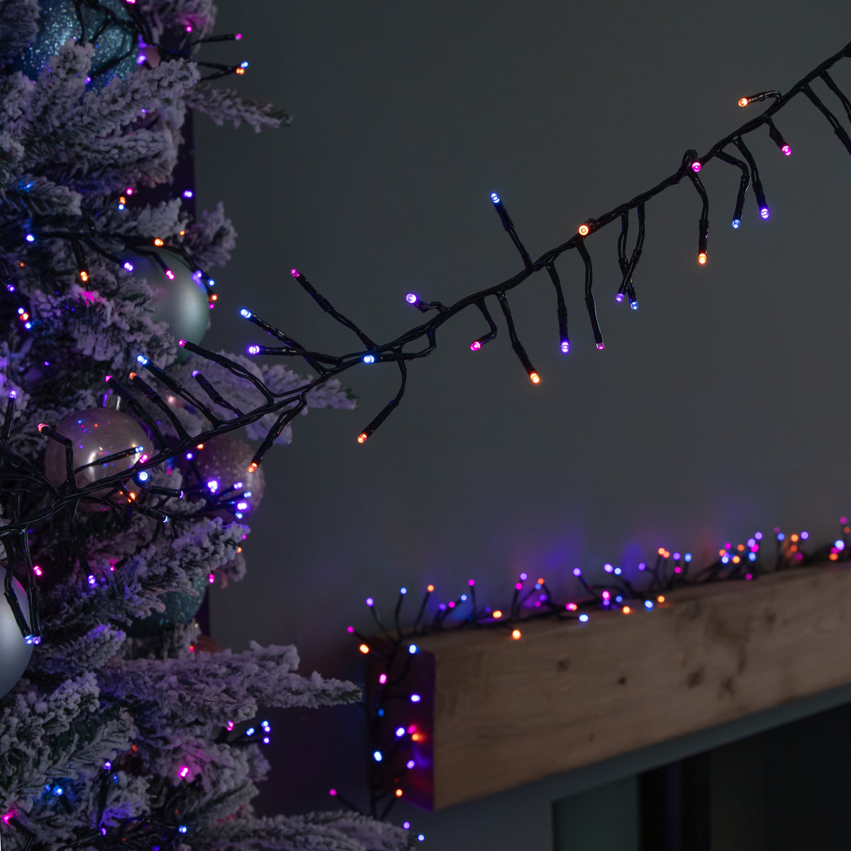 62.5m 5000 Rainbow LEDs Indoor Outdoor Cluster Christmas Lights with Timer