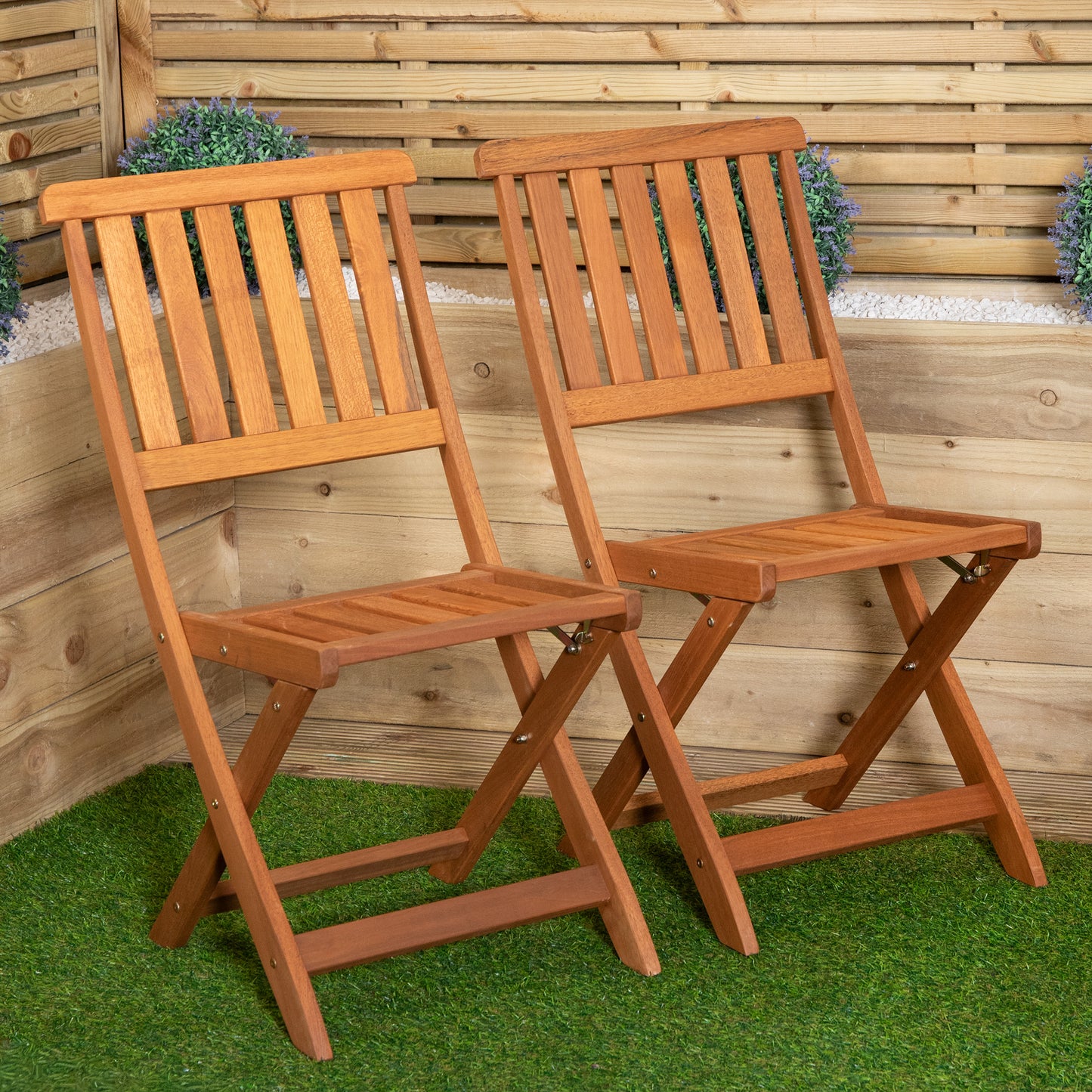 Outdoor 4 Person Folding Rectangular Wooden Garden Dining Table Chairs Set