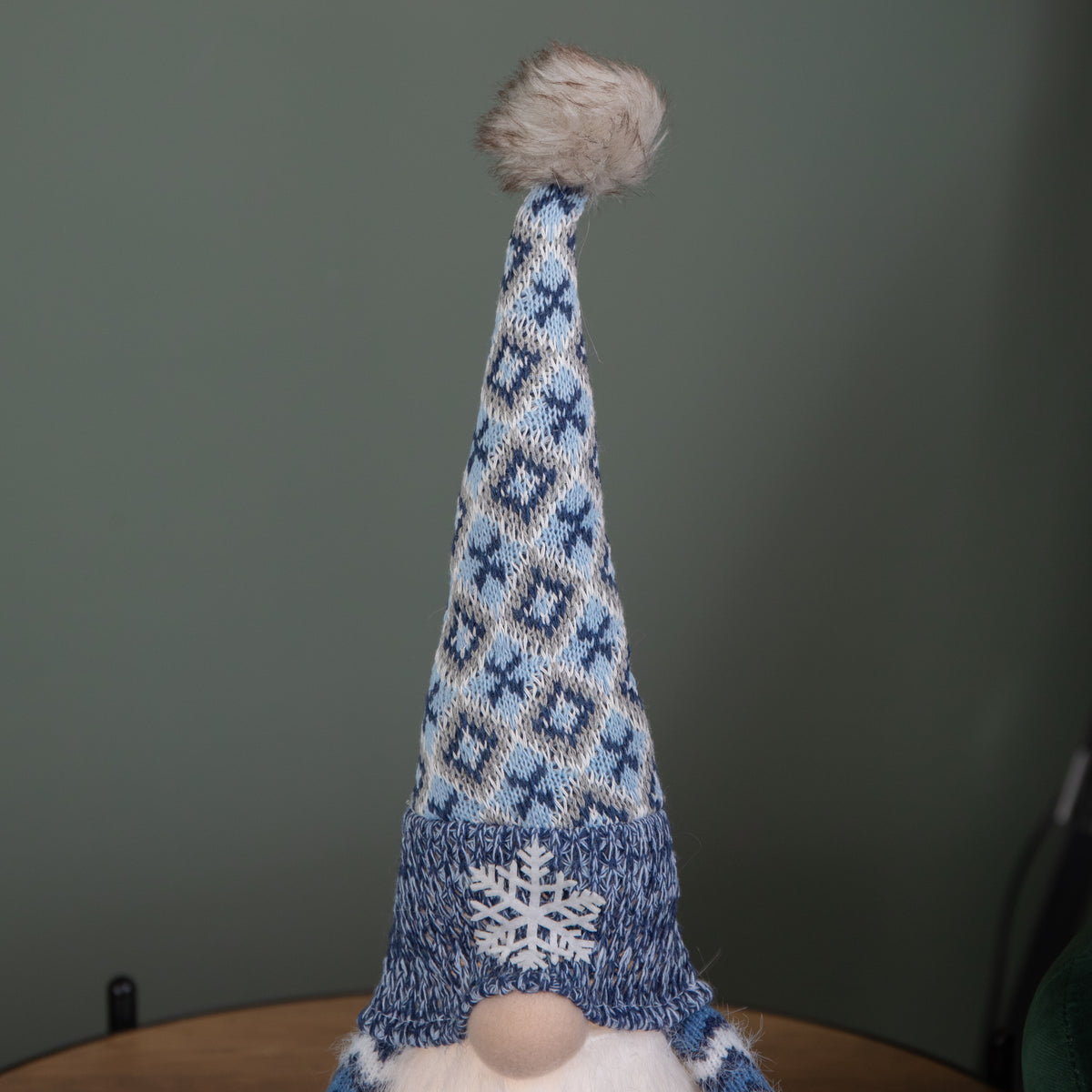 55cm Battery Operated Light up Blue Christmas Gonk with Dangly Legs & Snowflake Hat