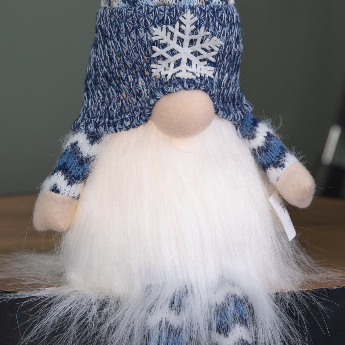 55cm Battery Operated Light up Blue Christmas Gonk with Dangly Legs & Snowflake Hat