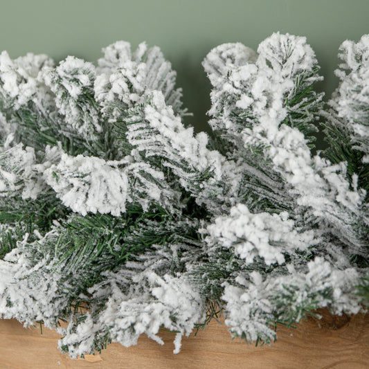 30 x 270cm 9ft Kaemingk Luxury Green Christmas Imperial Garland Snowflocked