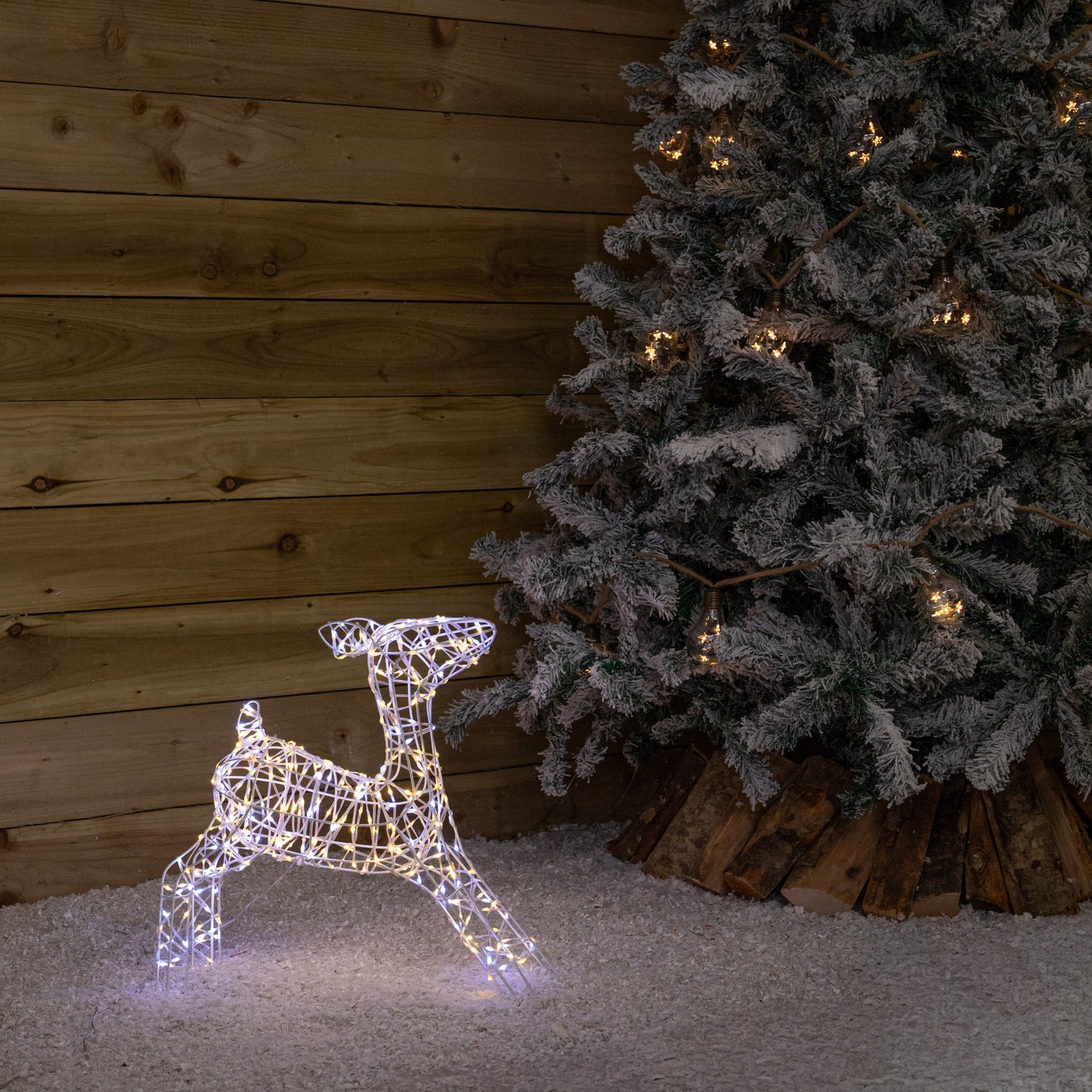 41cm Light Up Christmas Baby Reindeer with White & Warm White Twinkling LEDs