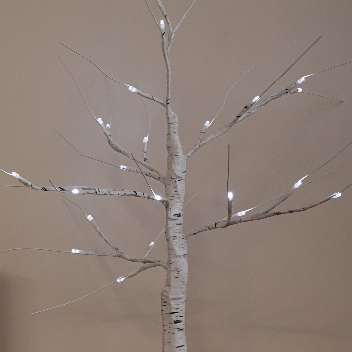 60cm Battery Powered Light Up Christmas Birch Tree with 24 White LEDs