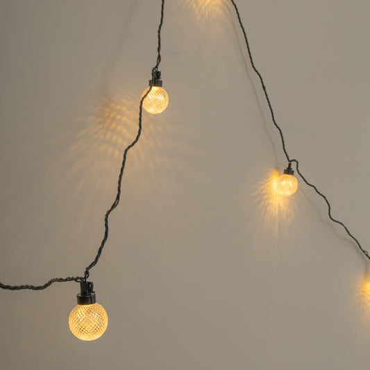 9.5m Connectable Christmas Globe Lights with Warm White & Multi-Coloured LEDs