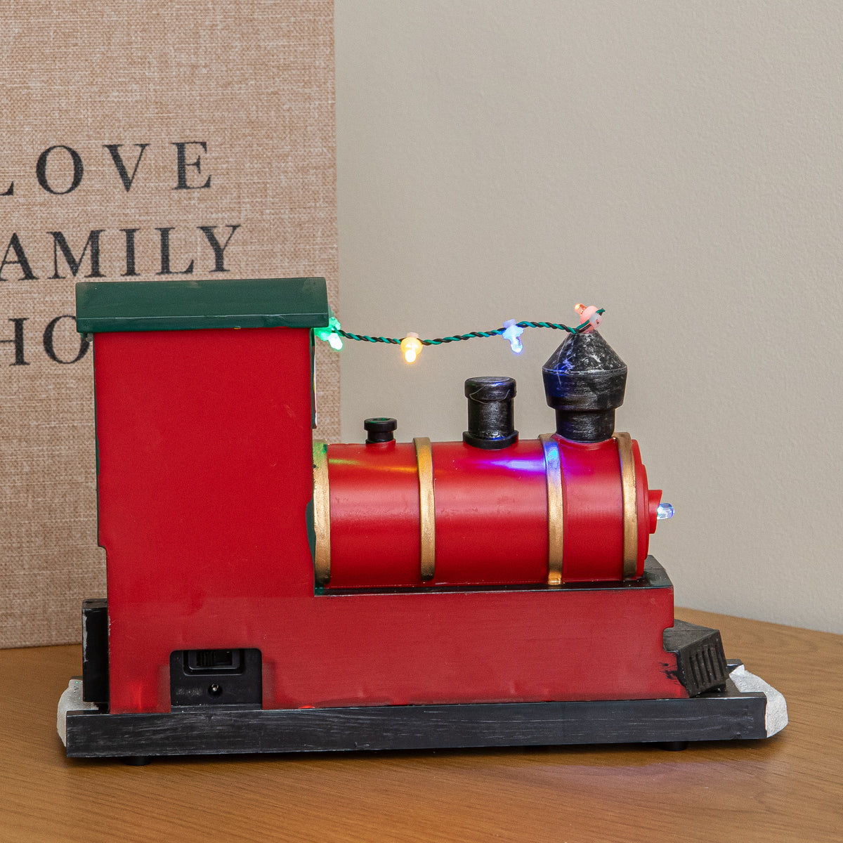 22cm Light Up Christmas Train with Santa with 8 Multi-Coloured LEDs