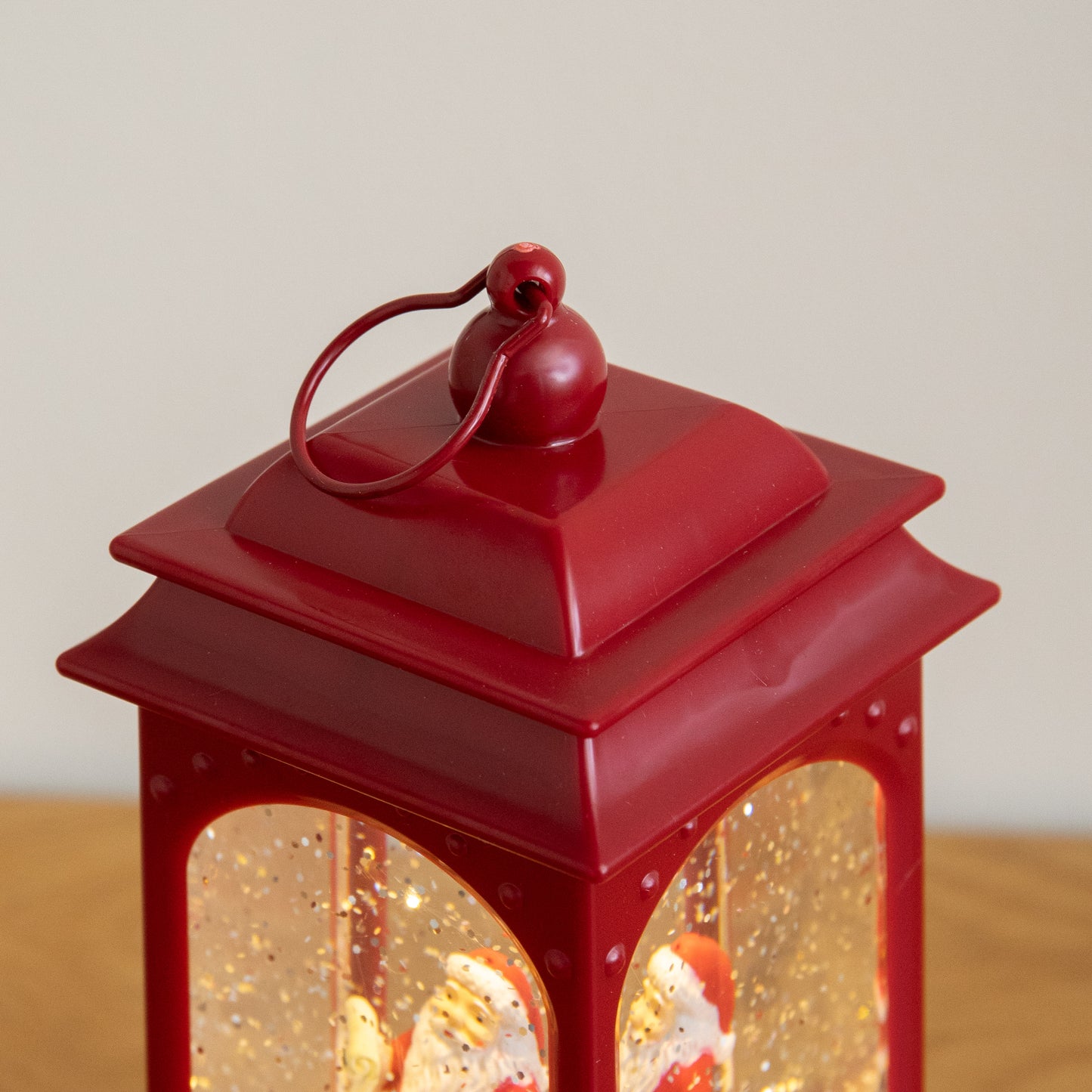 21cm Dual Powered Red Santa Christmas Water Spinner with Warm White LEDs