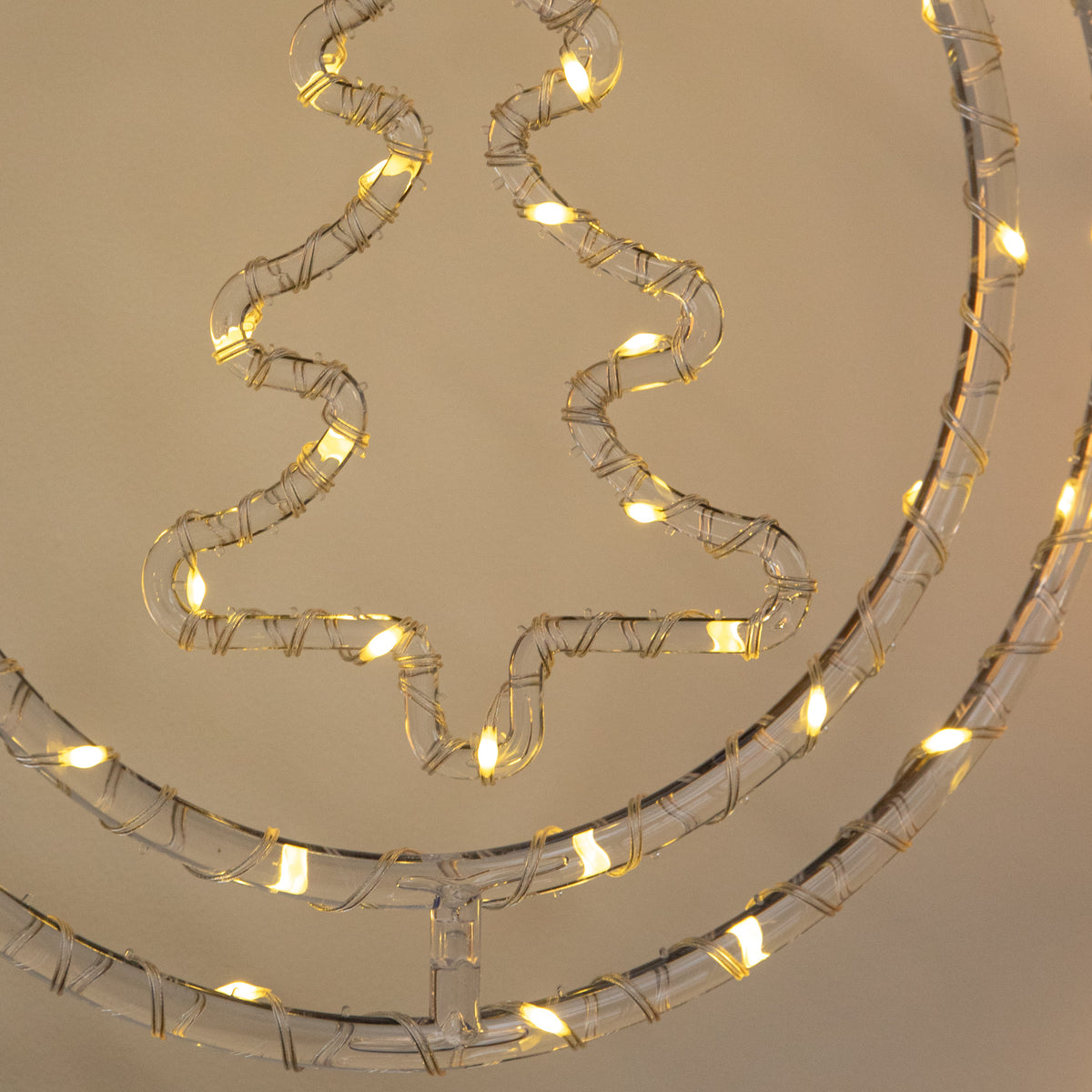 33cm Light up Hanging Christmas Tree Ring with Warm White LEDs
