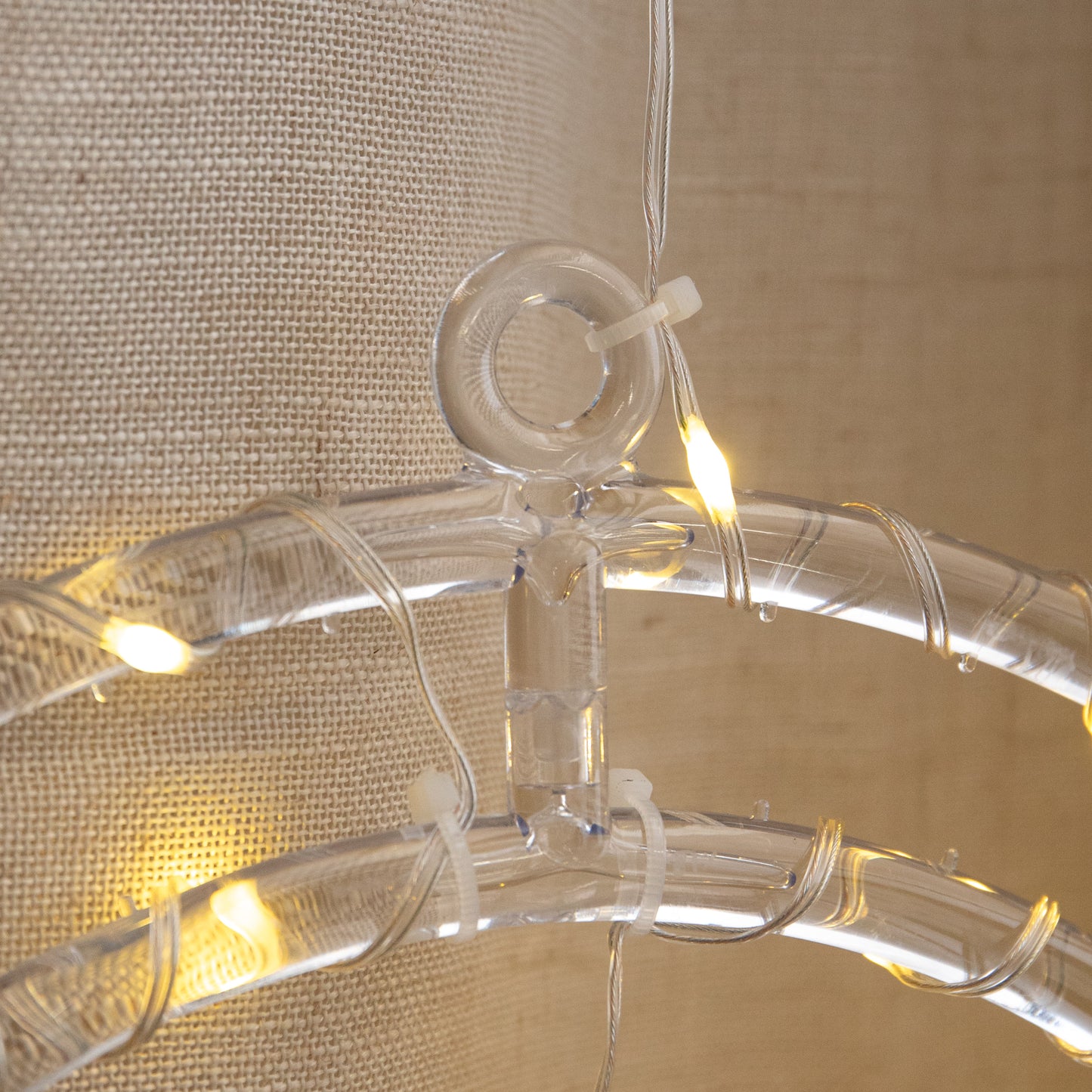 33cm Light up Hanging Christmas Tree Ring with Warm White LEDs