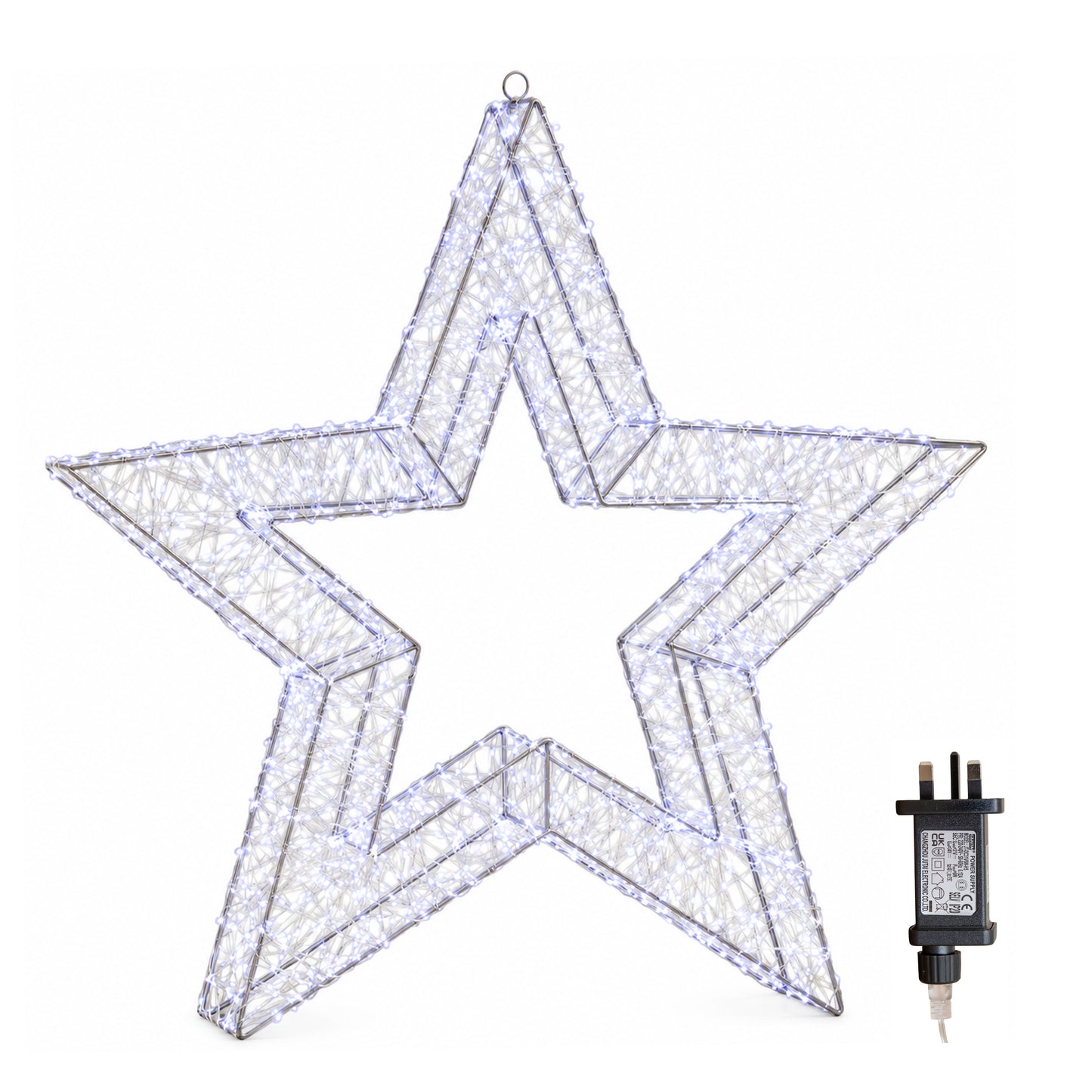 78cm Light up Galaxy Christmas Star with 2400 White LEDs & Timer