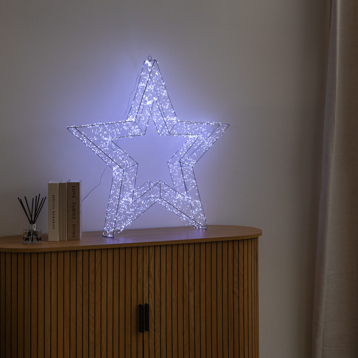 78cm Light up Galaxy Christmas Star with 2400 White LEDs & Timer