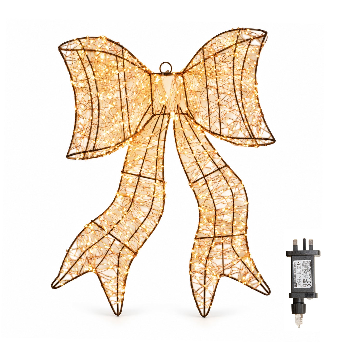 58cm Light up Christmas Galaxy Bow Light with 960 Warm White LEDs