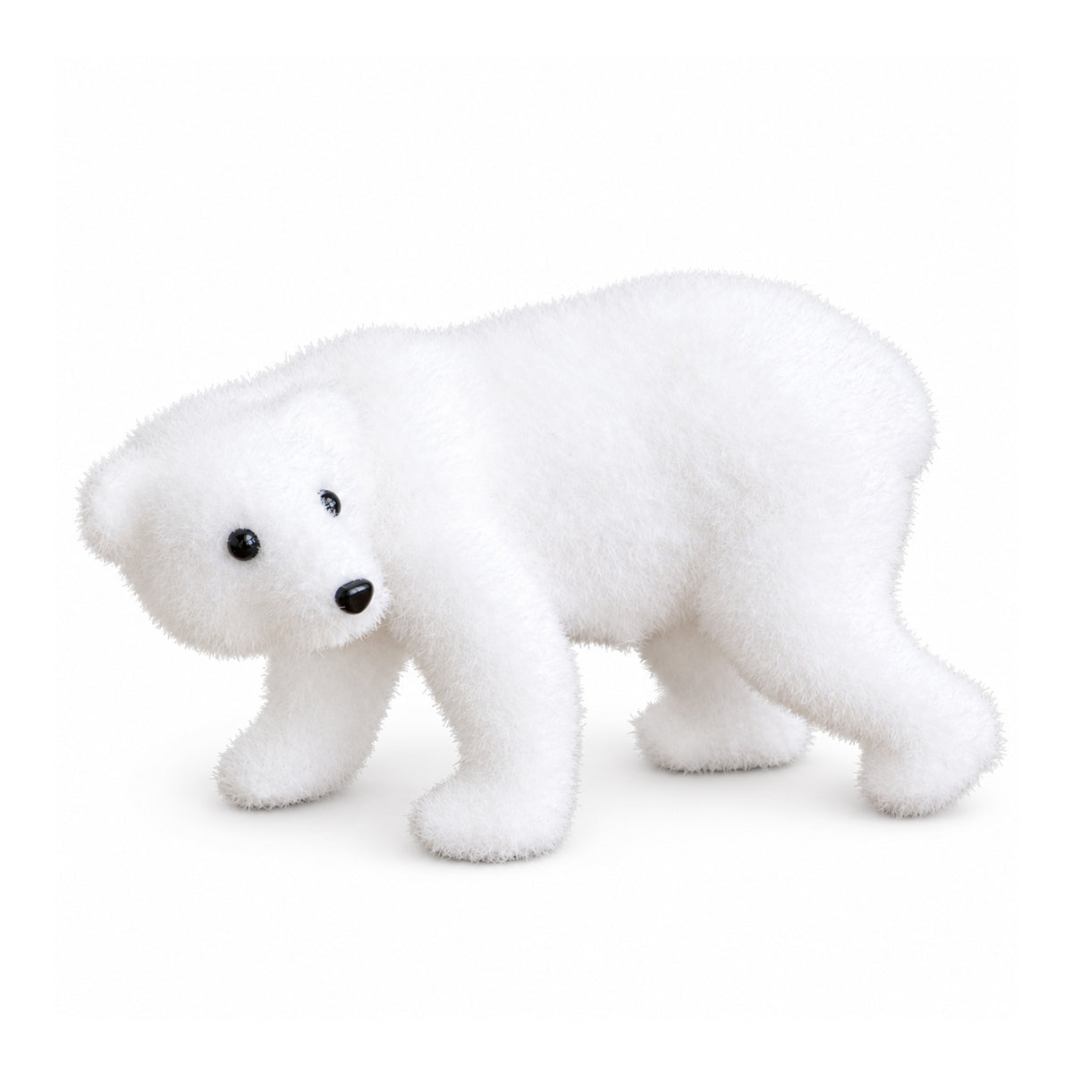 25cm Freestanding Flocked Polar Bear Christmas Decoration