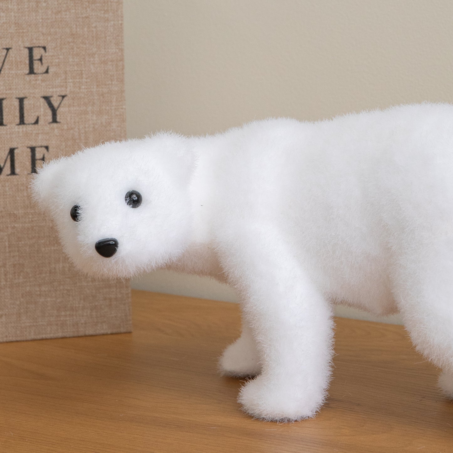 25cm Freestanding Flocked Polar Bear Christmas Decoration