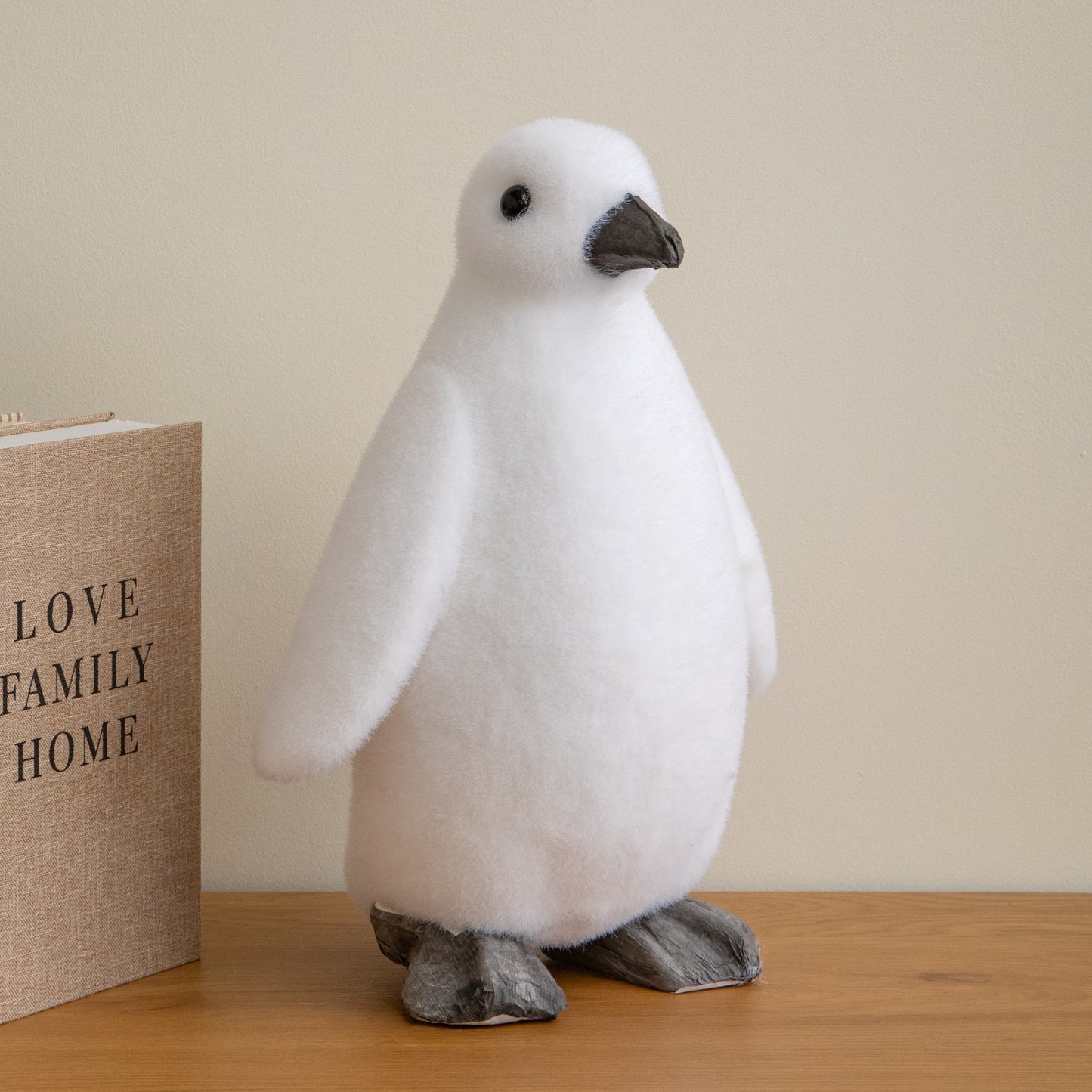 36cm Large Flocked Penguin Christmas Decoration