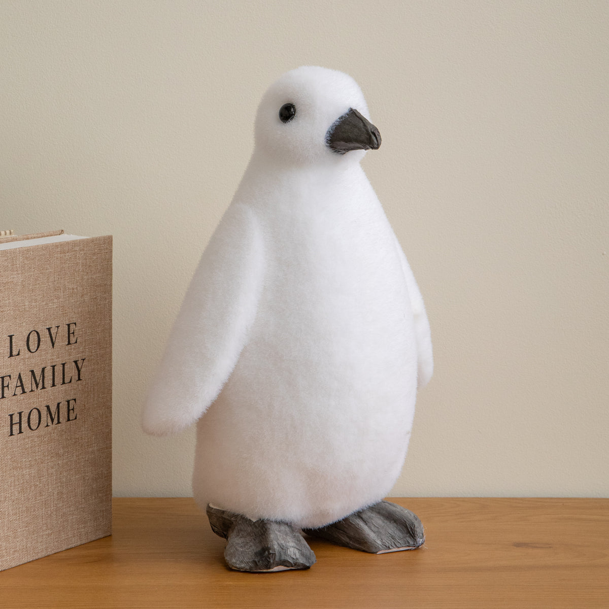36cm Large Flocked Penguin Christmas Decoration