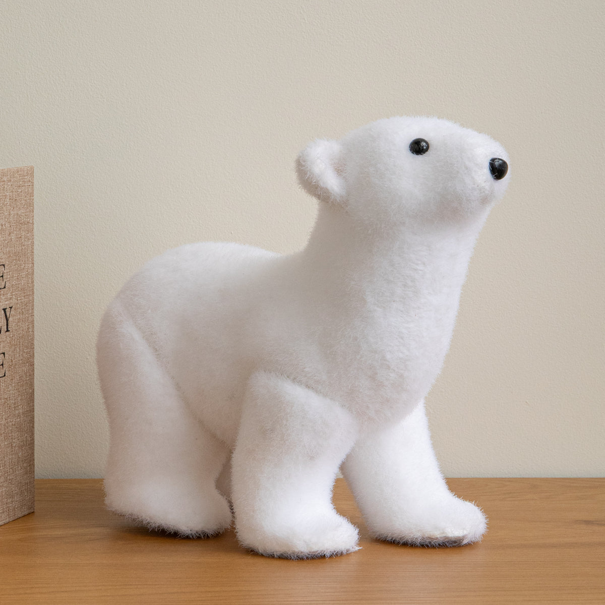 30cm Large Flocked Polar Bear Christmas Decoration