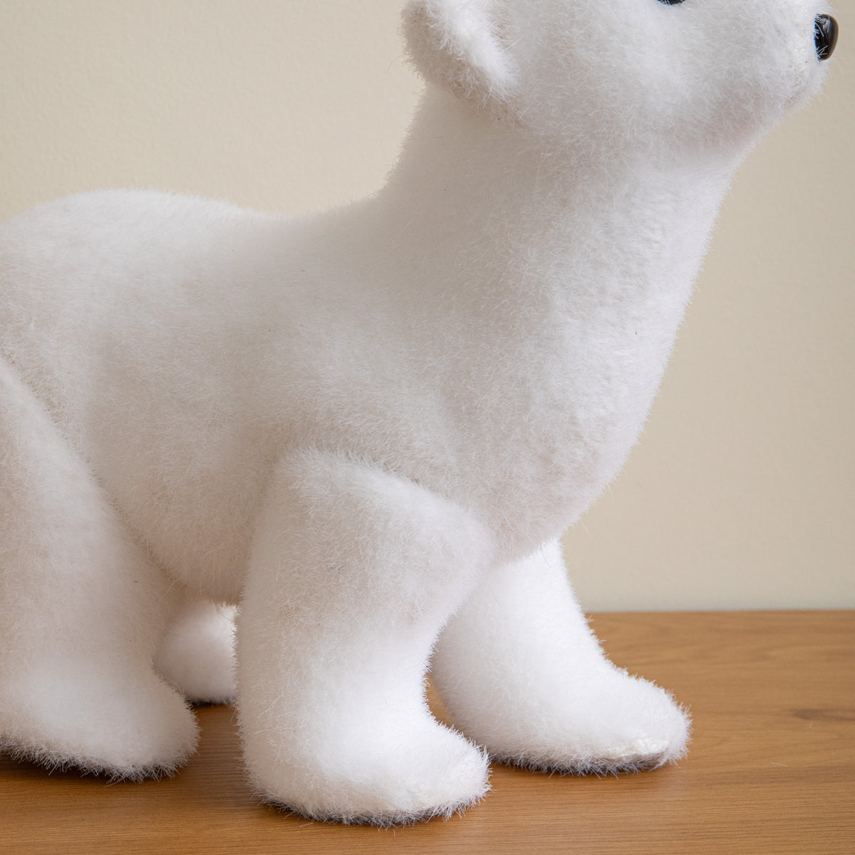 30cm Large Flocked Polar Bear Christmas Decoration