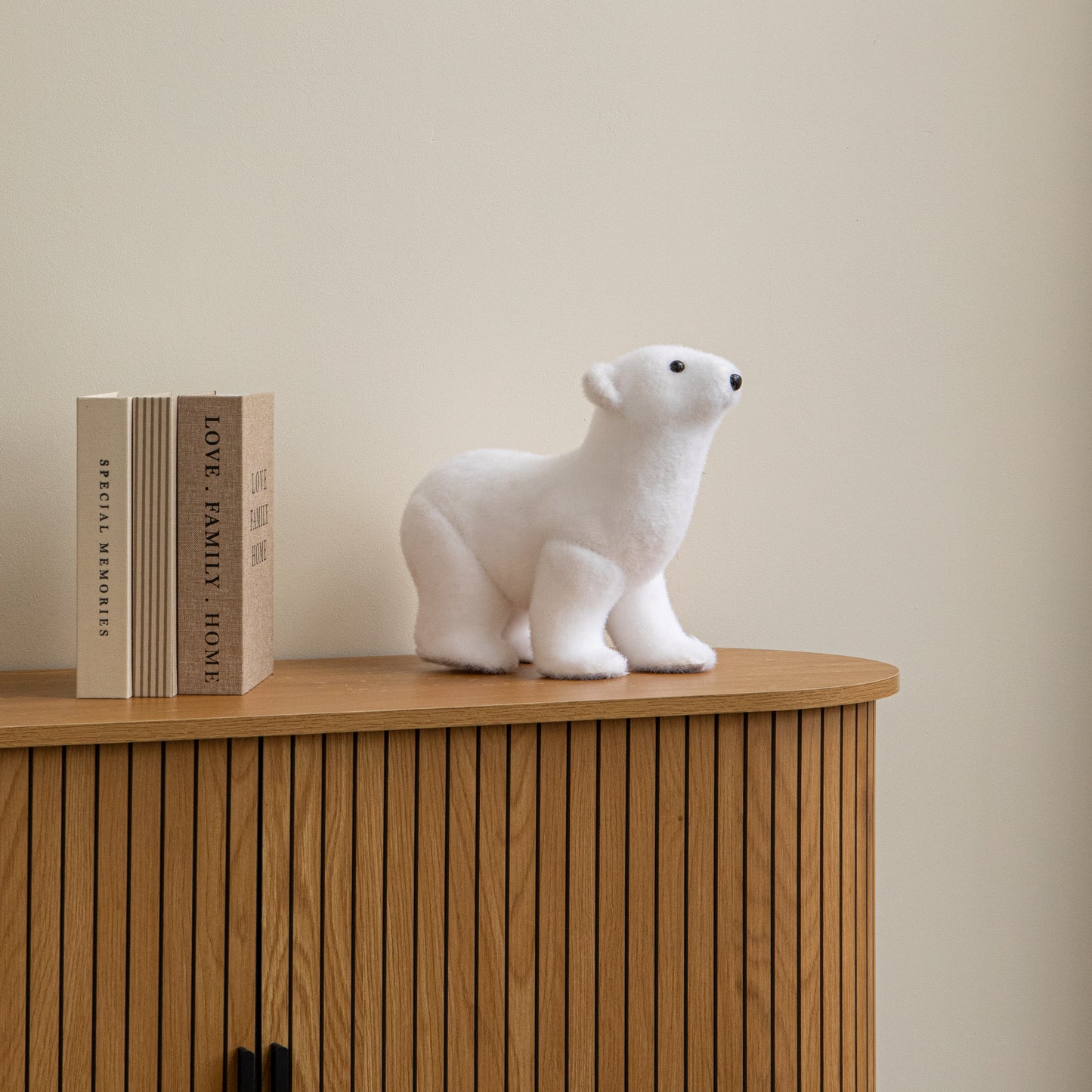 30cm Large Flocked Polar Bear Christmas Decoration